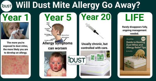 Man struggling with dust mite allergy symptoms after 20 years wondering will dust mite allergy go away