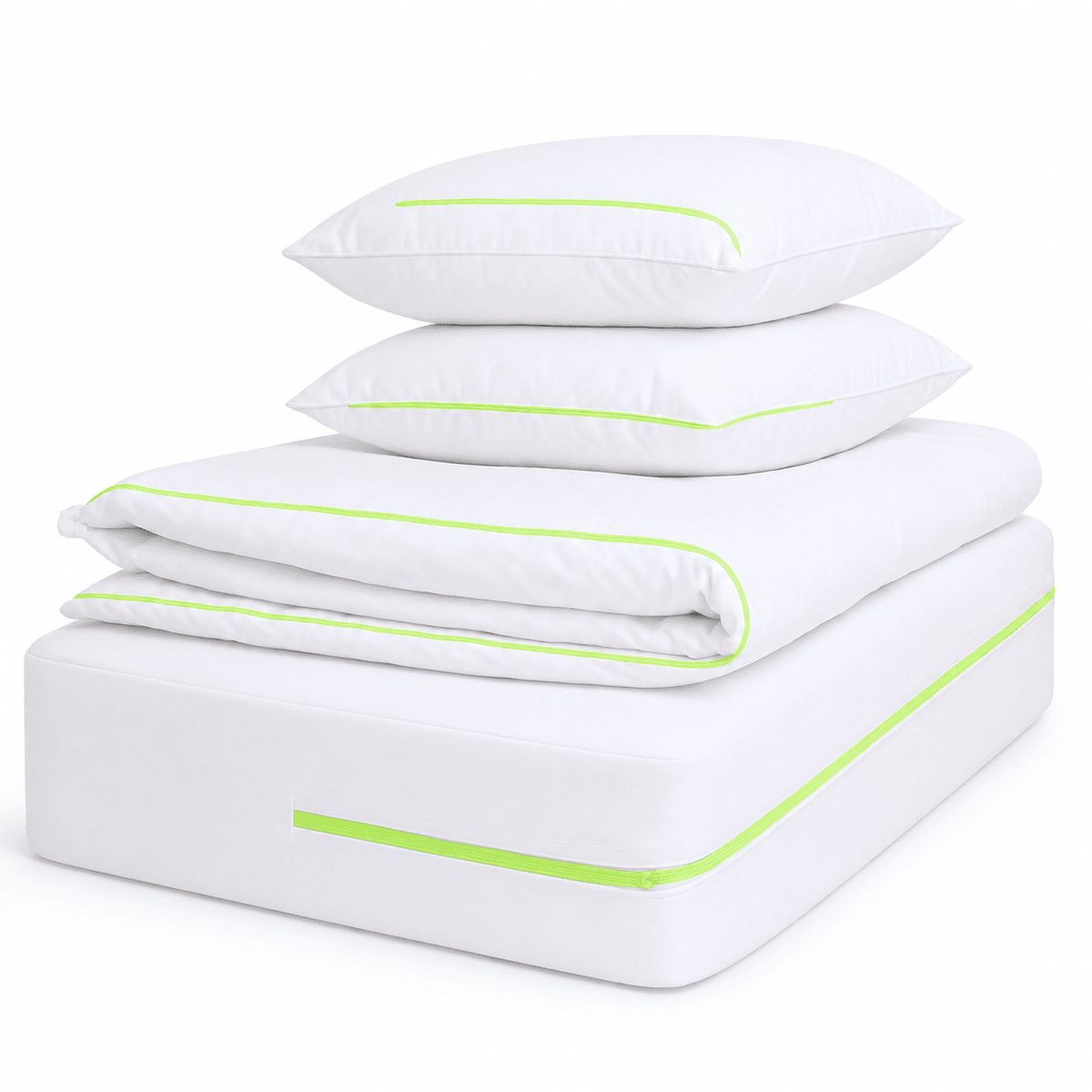 Dust mite protection starts with a sealed bed, mattress, pillow and duvet protectors in one set