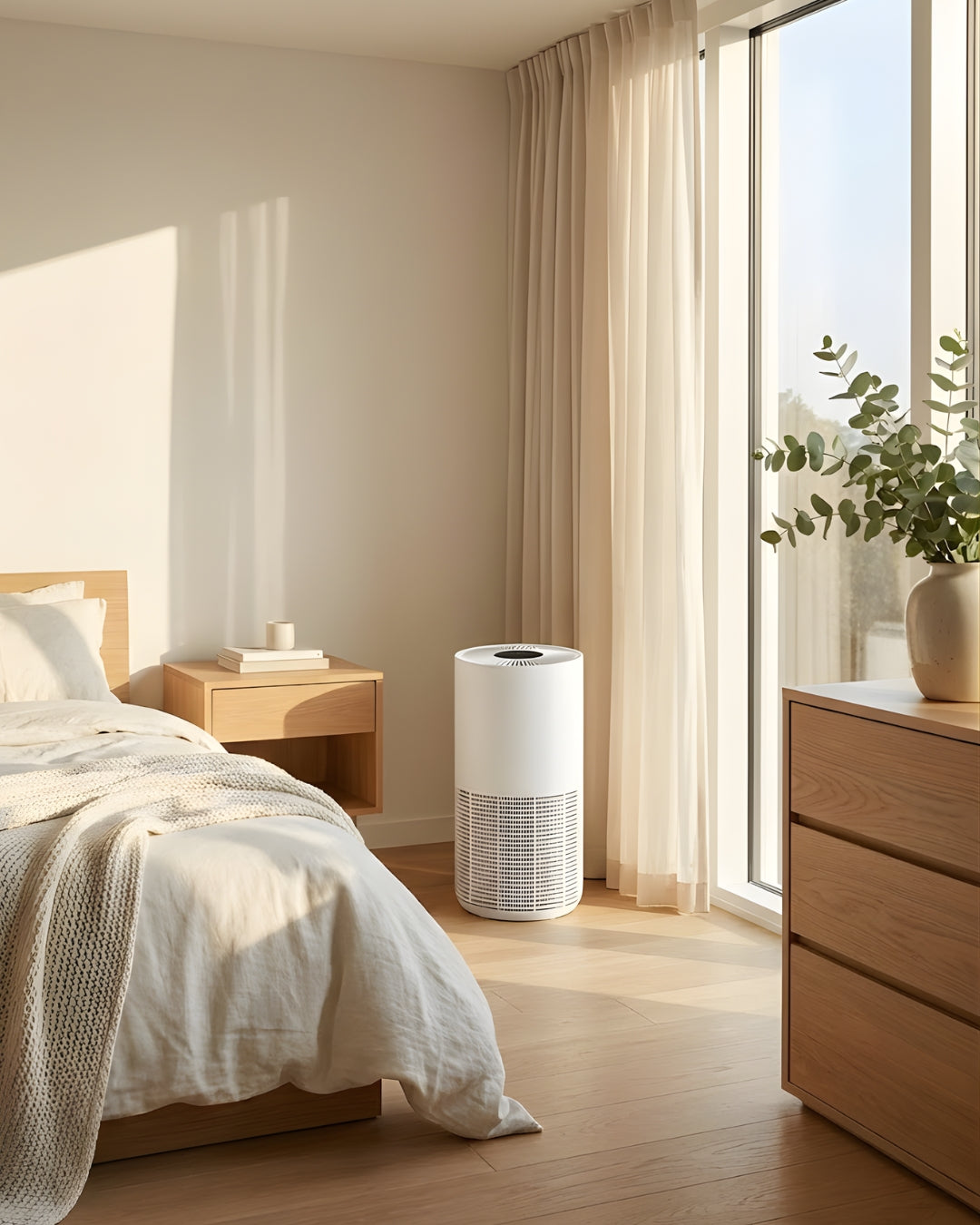 Smart Anti-Dust Mite Air Purifier | HEPA Allergen & Pet Dander Filter (App Control)