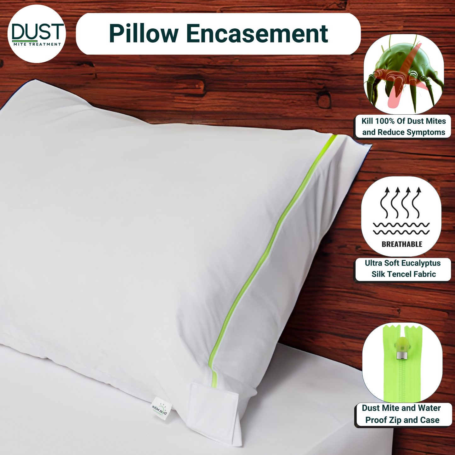 Dust Mite Pillow Protector | Anti Allergy Encasement