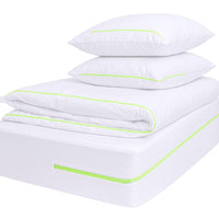 Complete anti allergy bedding set – mattress, pillow, and duvet encasements and protector
