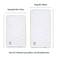 Anti dust mite pillowcase size guide, Standard 50 x 75cm and King 50 x 90cm, set of 2