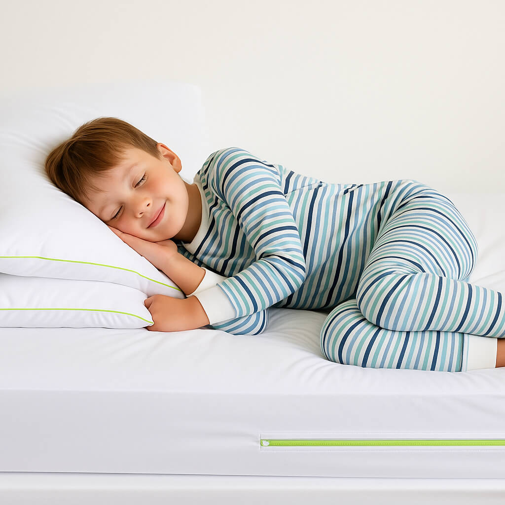 sleeping with anti dust mite protectors and has no dust mite allergy