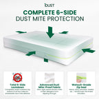 Luxury eucalyptus silk dust mite proof mattress encasement with 6-side protection and wetsuit-grade zip
