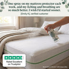 Customer review of iDust dust mite spray used weekly on a zipped mattress protector