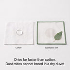 Eucalyptus silk drying faster than cotton, keeping the anti dust mite duvet too dry for dust mites to breed