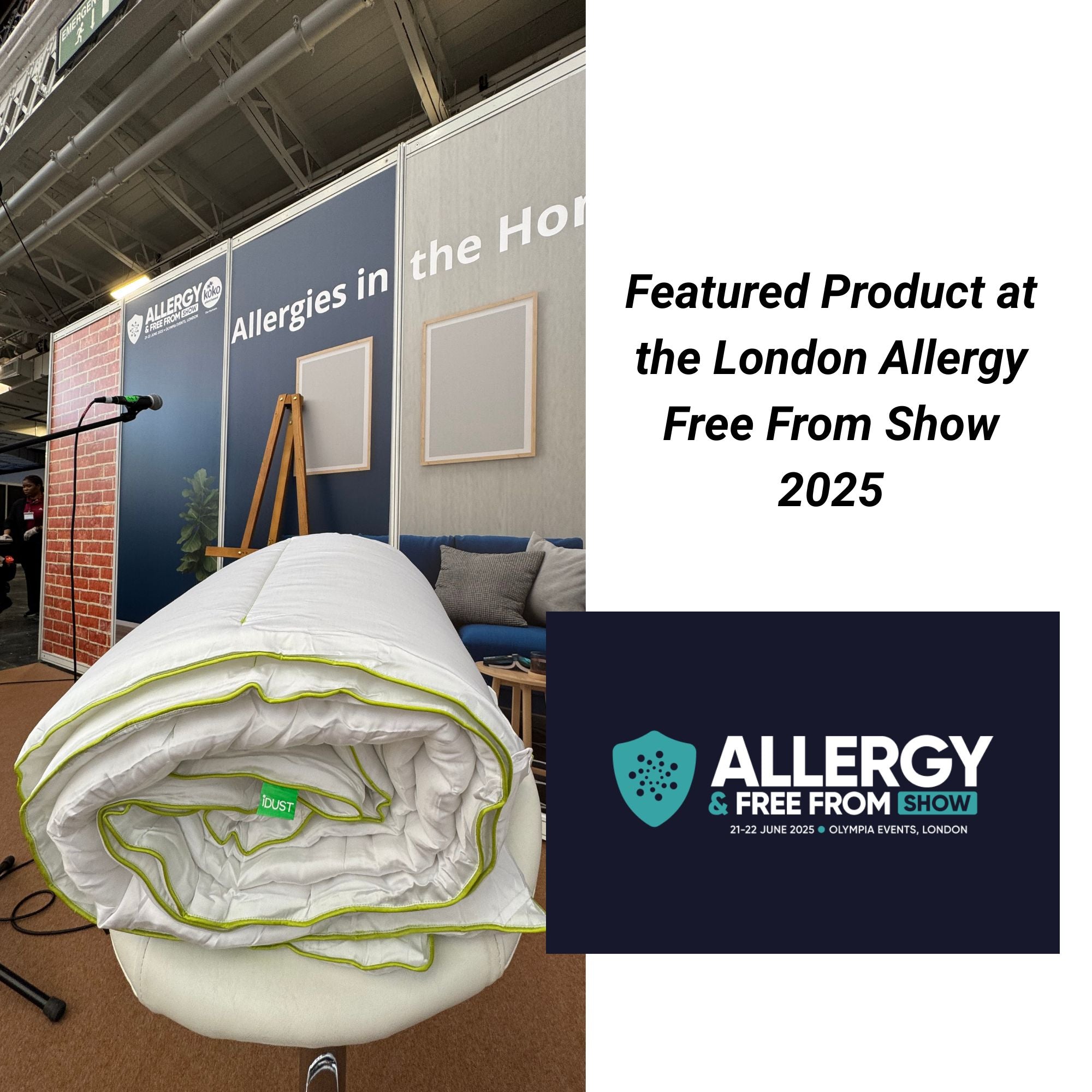  iDustMite anti-allergy duvet display at Allergy Free From Exhibition

