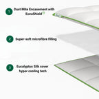 iDustMite duvet made of eucalyptus silk layers and hypoallergenic filling