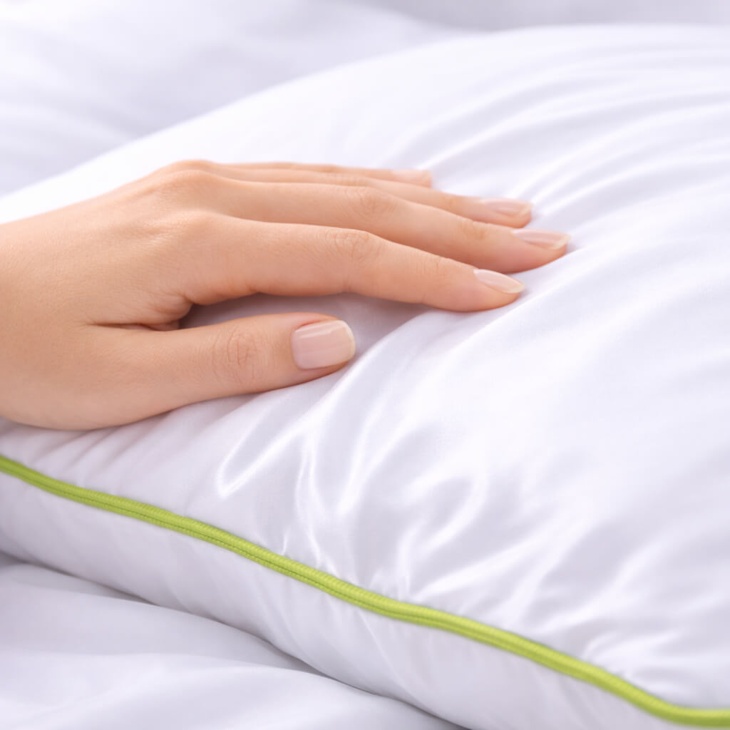 super soft anti dust mite bedding eucalyptus silk being touched