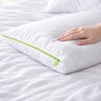 white dust mite proof pillow protector looks silky soft and smooth
